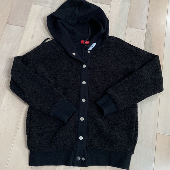 N:philanthropy Nicole oversized bomber soft sherpa hooded snap jacket - Picture 1 of 9